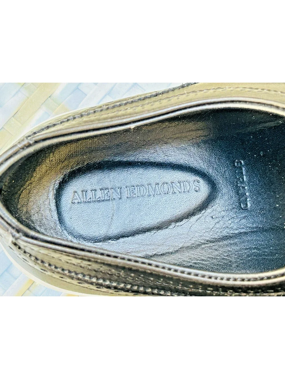 Allen Edmonds Strand Oxford Dress Sneaker Shoe Black Leather Wingtip 13 EEE 3E